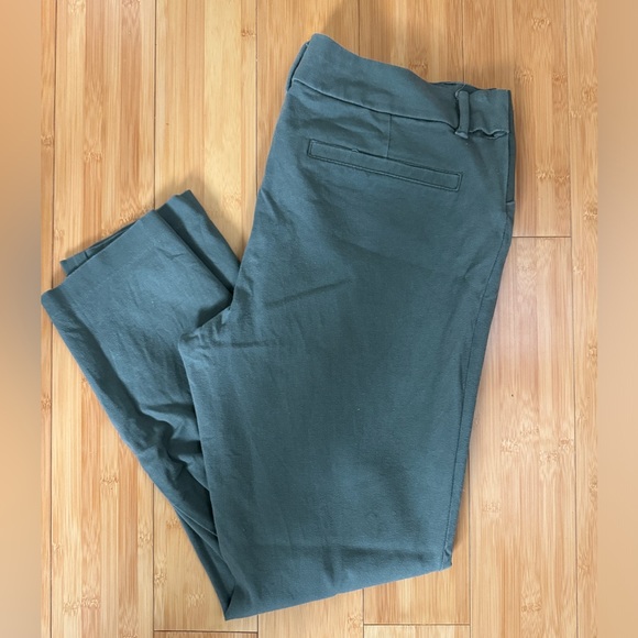 Olive Green Side Panel Maternity Pants Ankle Length - Picture 3 of 8